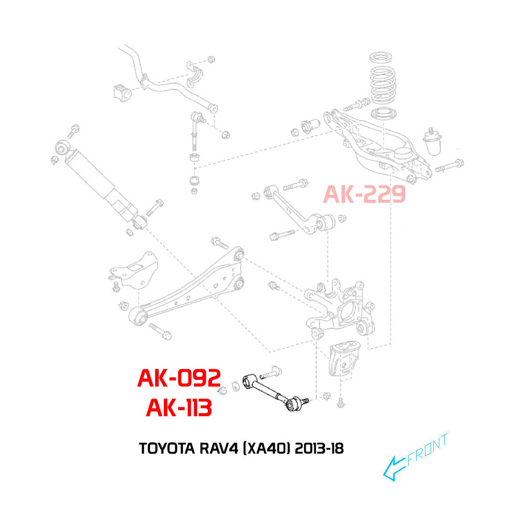 Godspeed Toyota RAV4 (XA40) 2013-18 Adjustable Rear Arms With Spherical Bearings