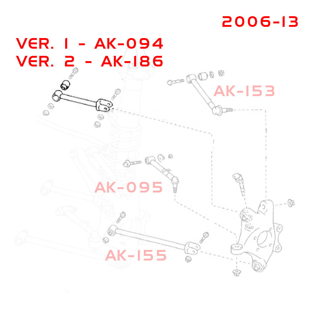 Godspeed Lexus GS (S190) 2006-11 Adjustable Rear Upper Forward Arms