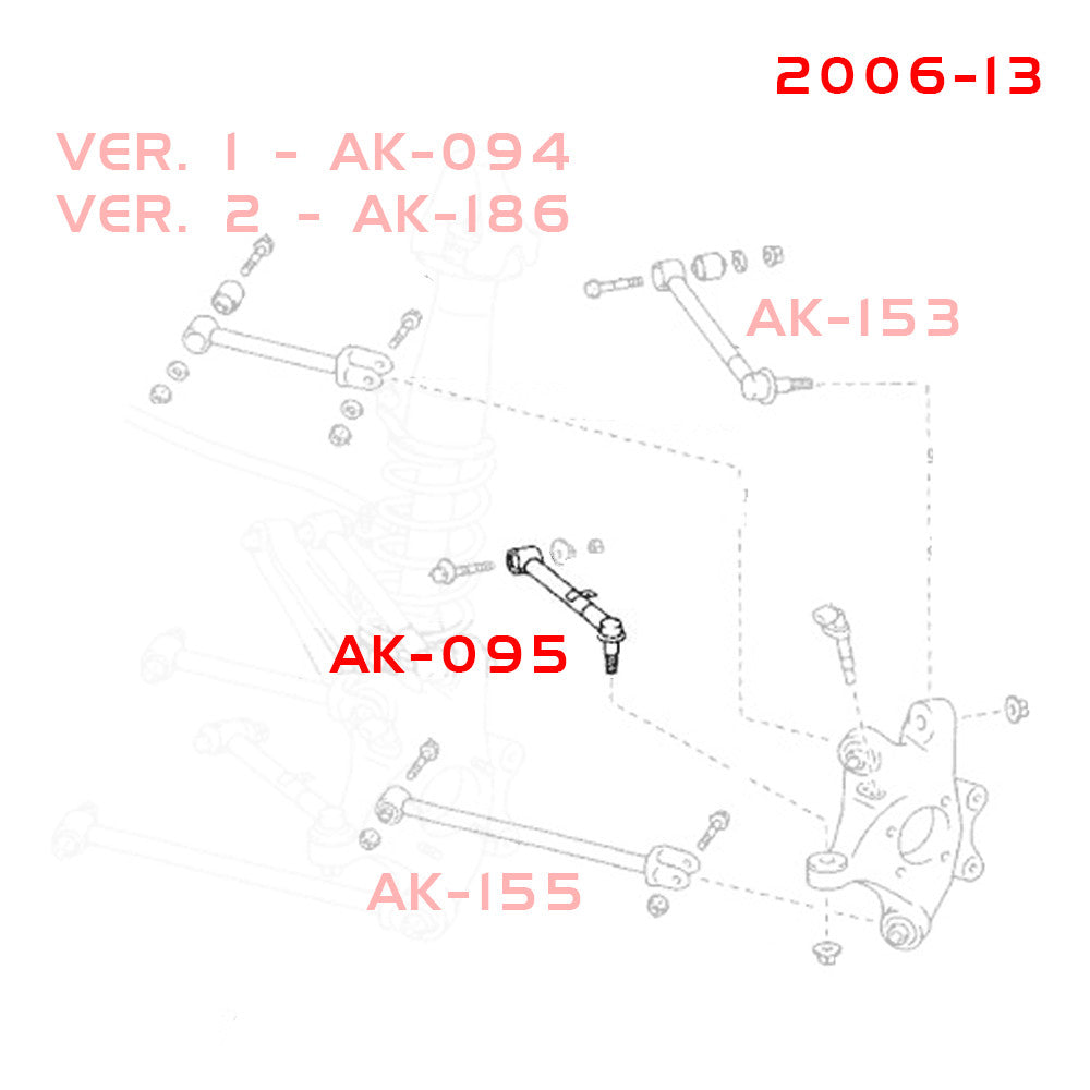 Godspeed Lexus IS250/IS350 (XE20) 2006-13 Adjustable Rear Toe Arms