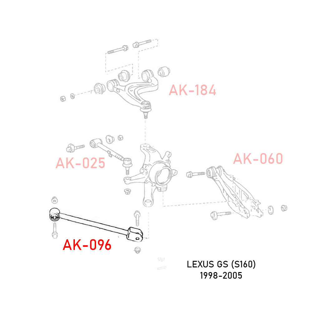 Godspeed Lexus GS (S160) 1998-05 Adjustable Rear Traction Arms