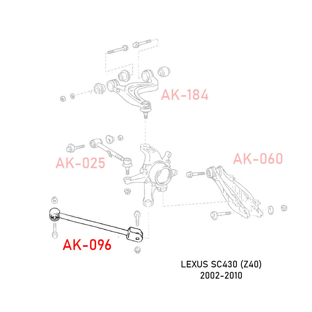 Godspeed Lexus SC430 (Z40) 2002-10 Adjustable Rear Traction Arms