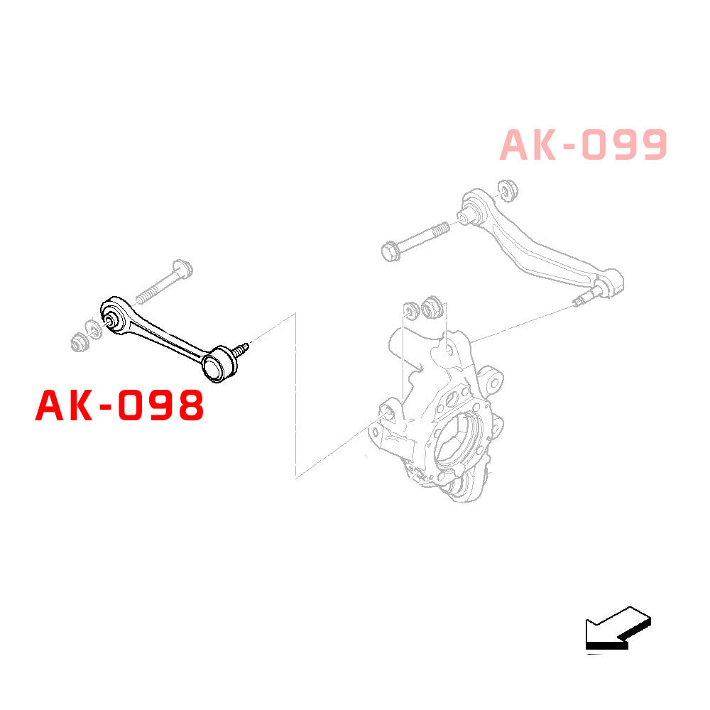 Godspeed BMW 7-Series (E65/E66/E67) 2002-08 Adjustable Rear Arms With Spherical Bearings