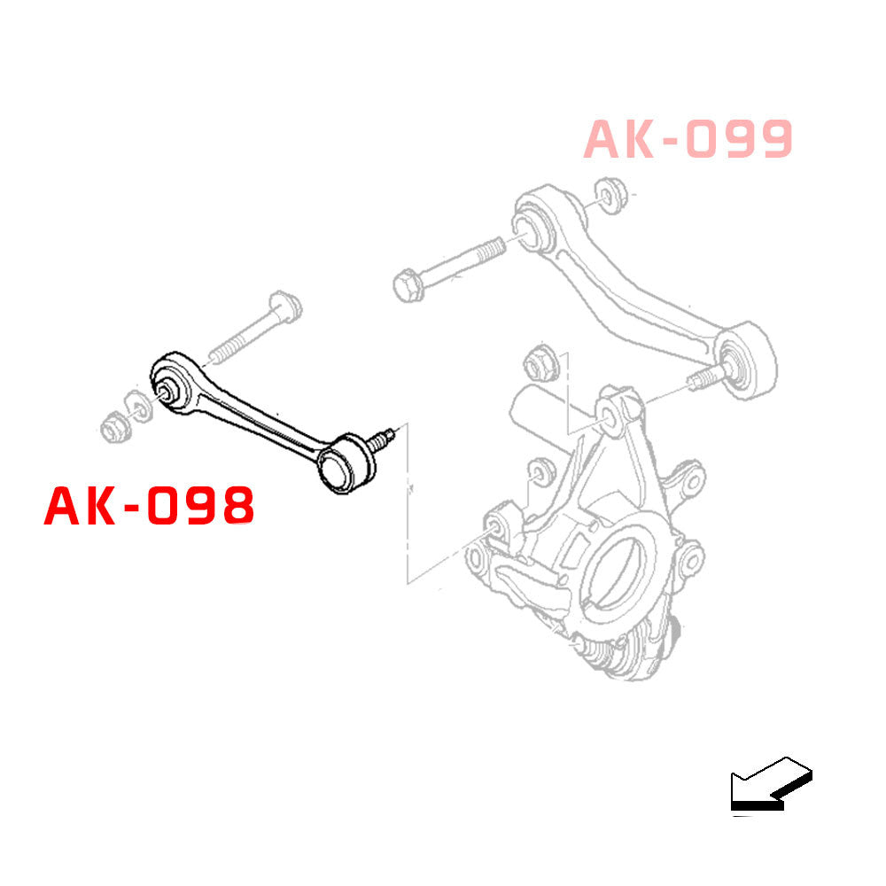 Godspeed BMW 5-Series (E39) 1995-03 Adjustable Rear Arms With Spherical Bearings