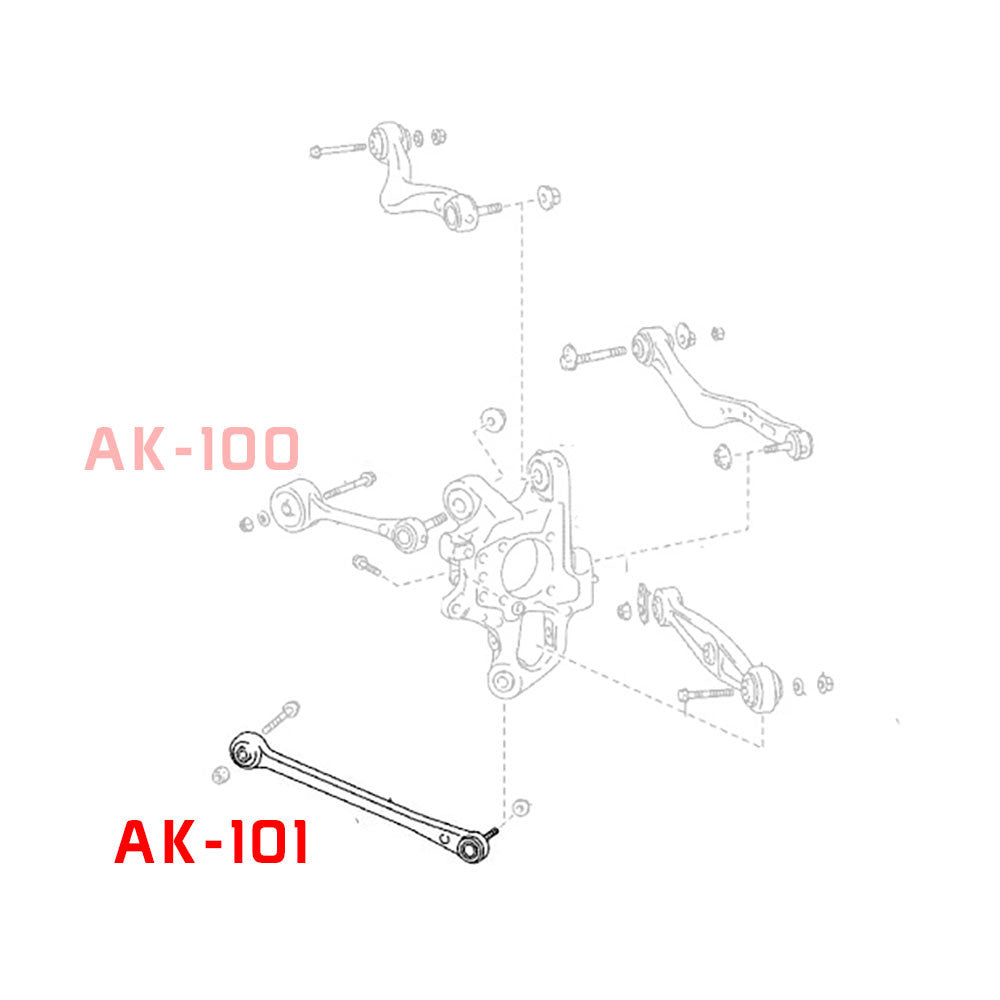 Godspeed Lexus LS460 (XF40) 2007-17 Adjustable Rear Arms With Spherical Bearings