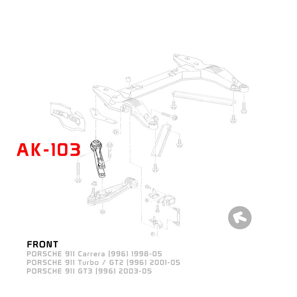 Godspeed Porsche 911 (996) 1998-04 Adjustable Caster Arms With Spherical Bearings