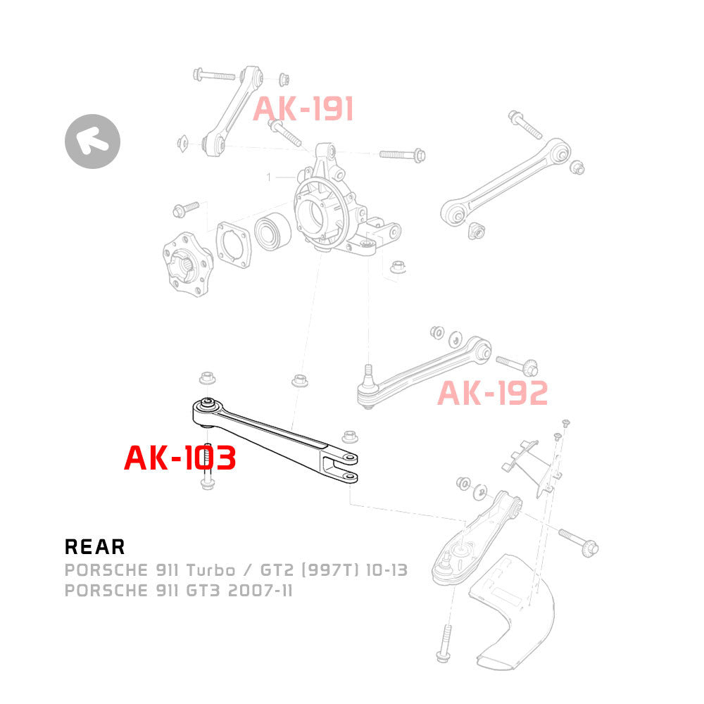 Godspeed Porsche 911 (997) 2005-12 Adjustable Arms With Spherical Bearings