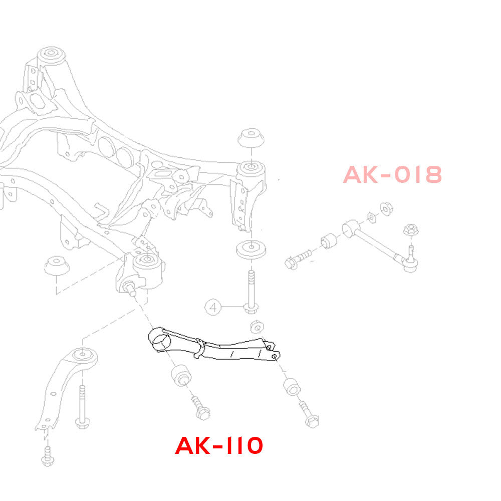 Godspeed Subaru Impreza WRX/STI (GV/GR) 2008-14 Adjustable Rear Trailing Arms With Spherical Bearings