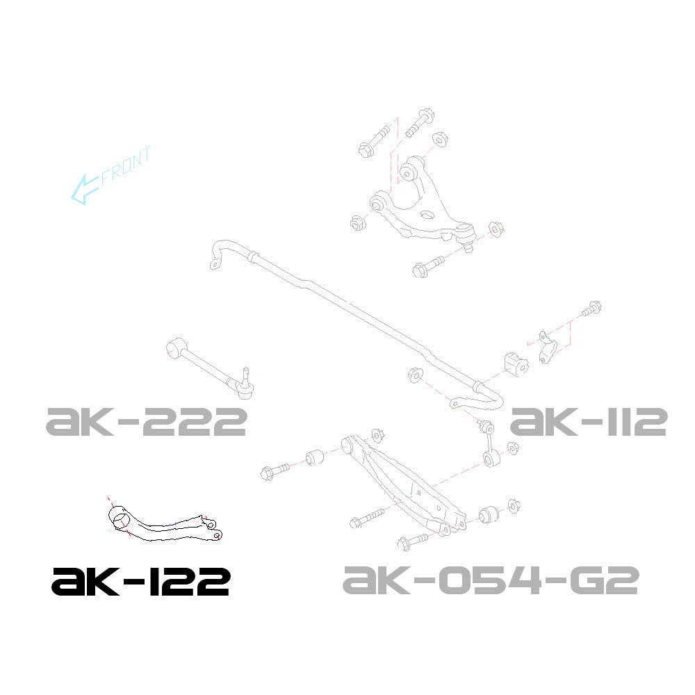 Godspeed Subaru XV Crosstrek (GP) Adjustable Rear Arms With Spherical Bearings