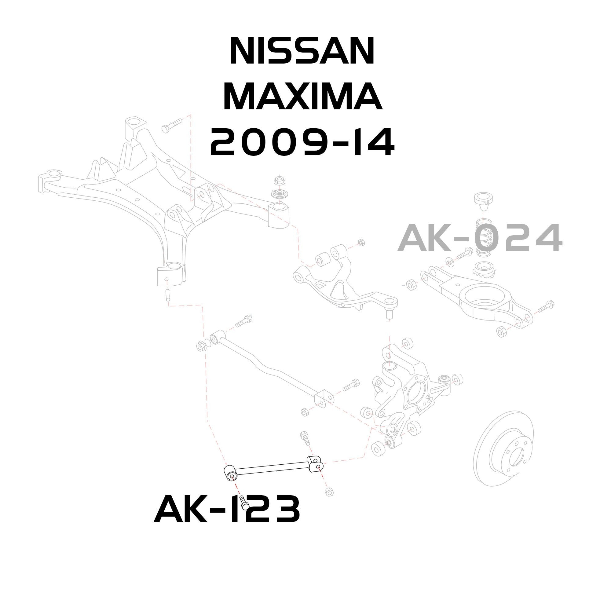 Godspeed Nissan Maxima (A35) 2009-14 Adjustable Toe Rear Trailing Arms