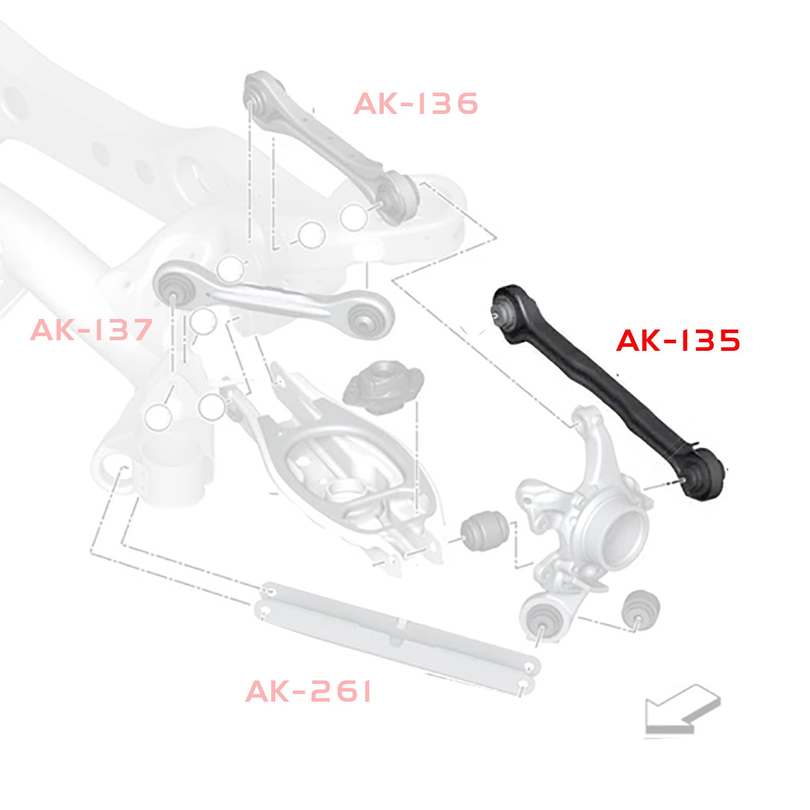 Godspeed BMW 3-Series (E90/E91/E92/E93) 2006-11 Adjustable Rear Arms/Link With Spherical Bearings