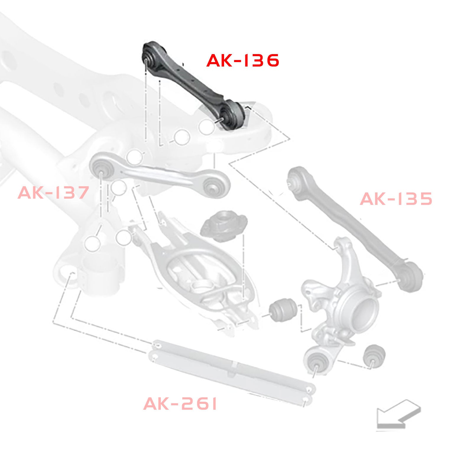 Godspeed BMW 3-Series (E90/E91/E92/E93) 2006-11 Adjustable Rear Arms/Link With Spherical Bearings