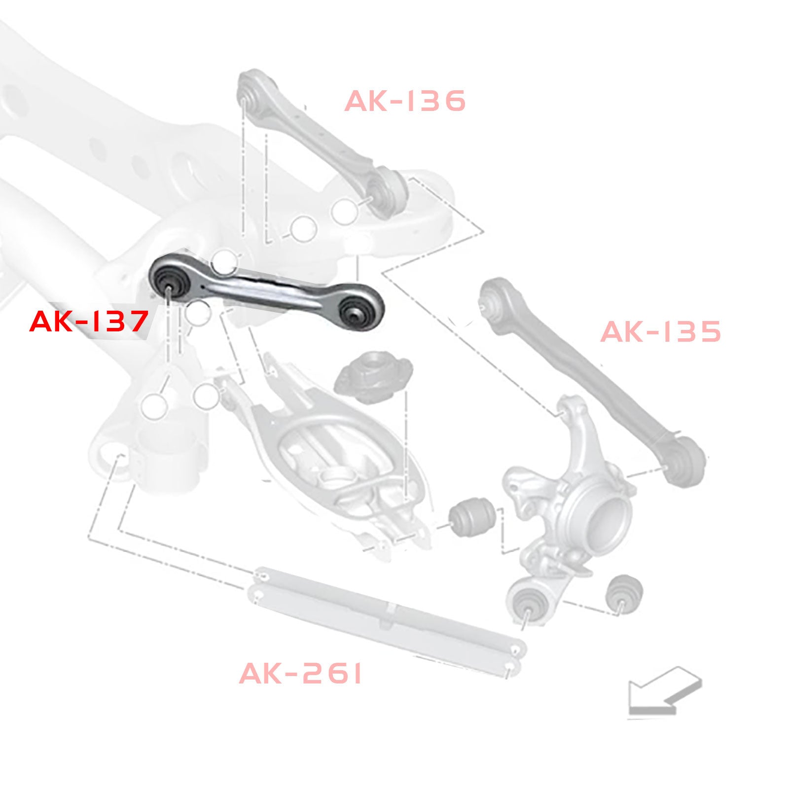 Godspeed BMW 1-Series (E82/E88) 2007-13 Adjustable Rear Arms/Link With Spherical Bearings