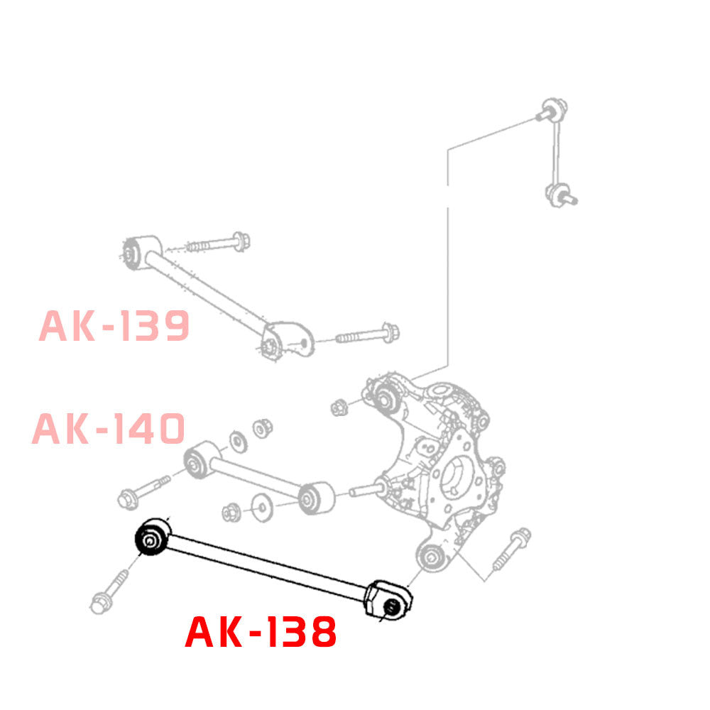 Godspeed Honda Accord (CP/CS/CT/CR) 2008-17 Adjustable Rear Arms With Spherical Bearings