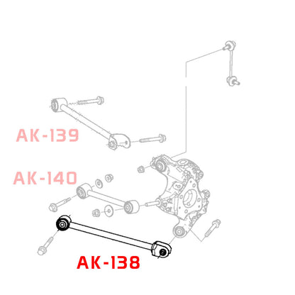 Godspeed Honda Accord (CP/CS/CT/CR) 2008-17 Adjustable Rear Arms With Spherical Bearings
