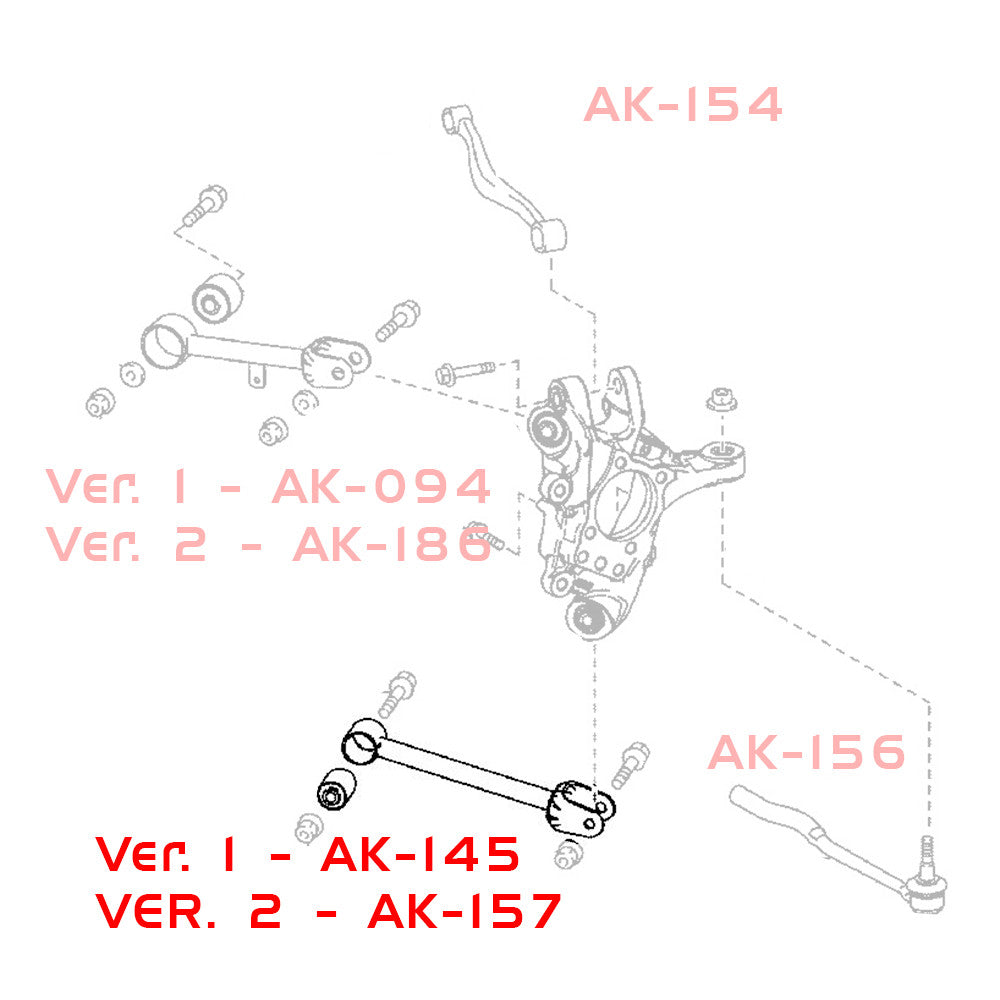 Godspeed Lexus IS200t/IS250/IS300/IS350/IS Turbo (XE30) 2014-24 Adjustable Rear Arms/Rods With Spherical Bearings