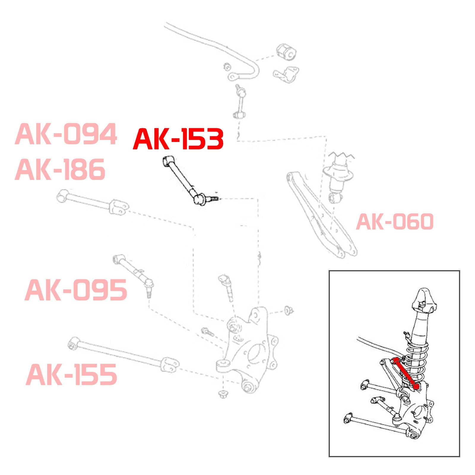 Godspeed Lexus IS F (XE20) 2008-14 Adjustable Rear Upper Camber Arms With Spherical Bearings Ball Joints