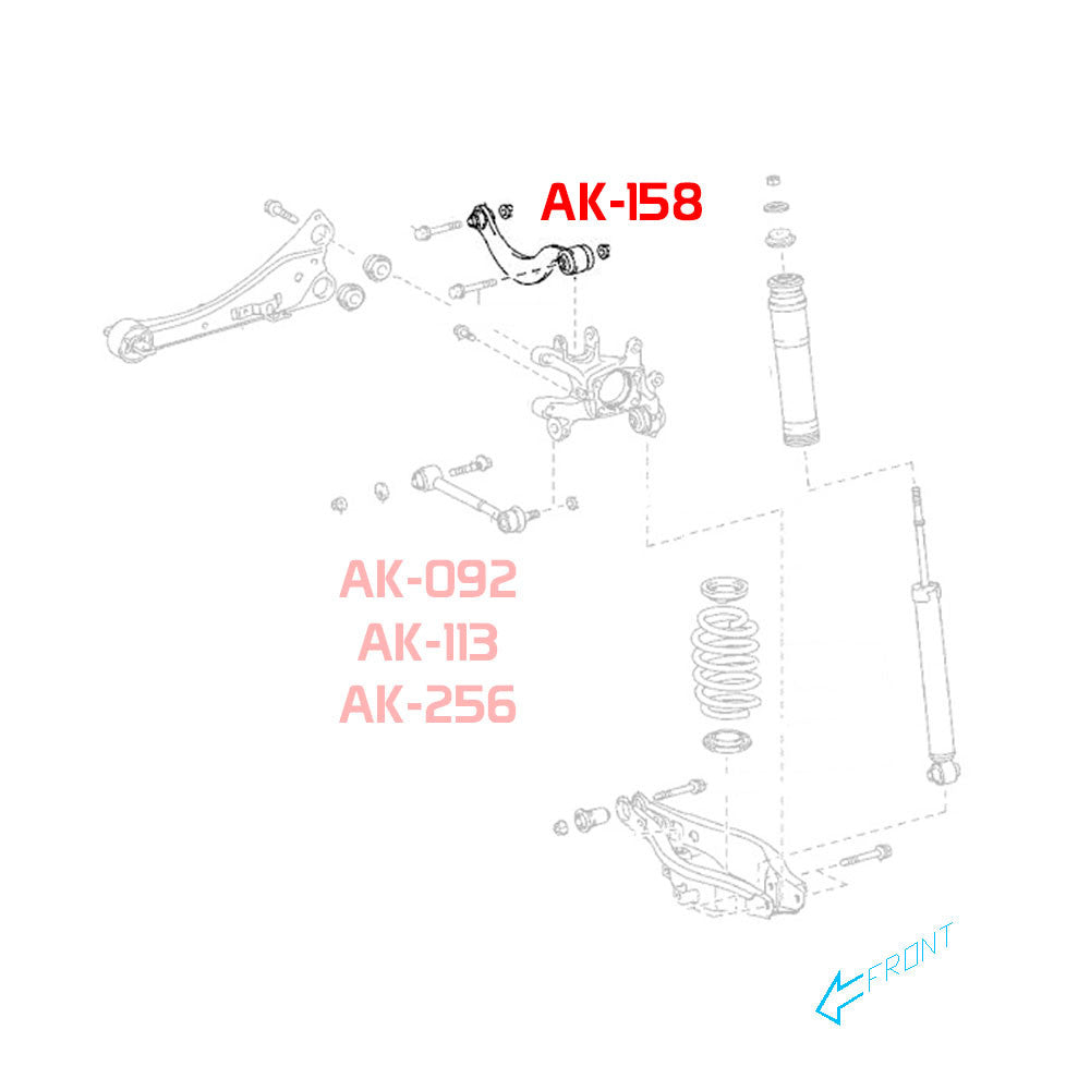 Godspeed Lexus HS250h (ANF10) 2010-12 Adjustable Rear Upper Control Arms With Spherical Bearings