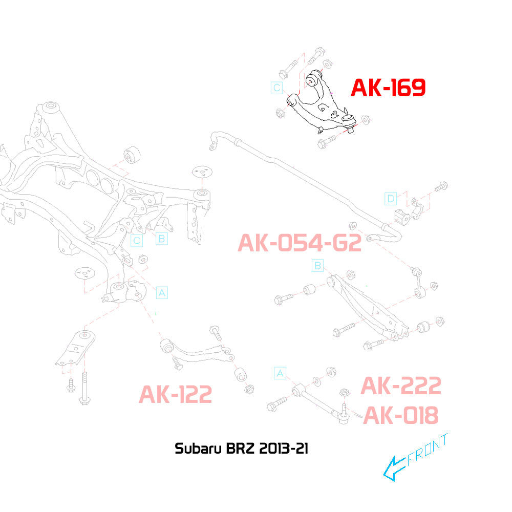 Godspeed Subaru BRZ (ZC6/ZD8) Adjustable Rear Upper Camber Arms With Ball Joints