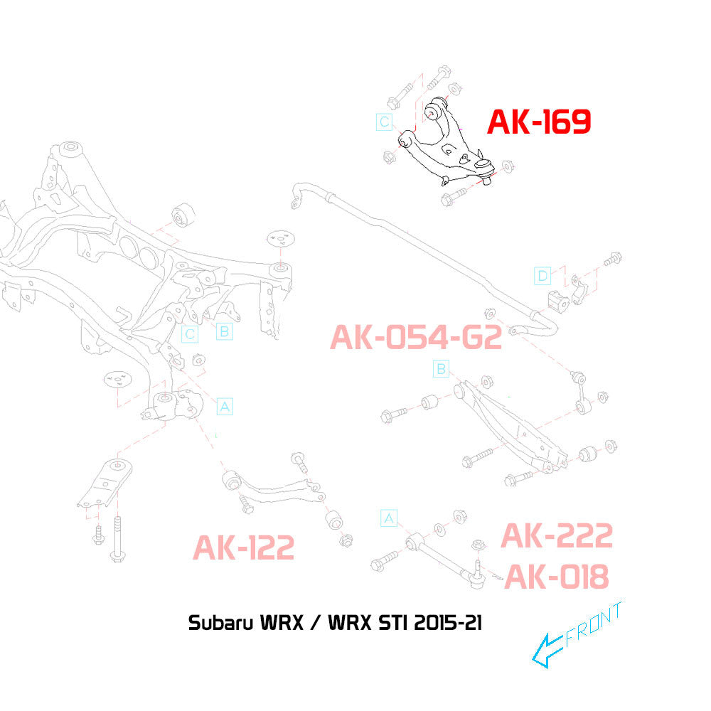 Godspeed Subaru WRX (VA1)/WRX STI (VA2) 2015-21 Adjustable Rear Upper Camber Arms With Ball Joints