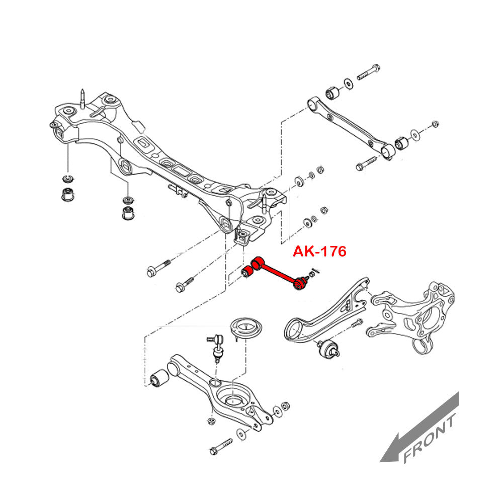 Godspeed Kia Optima (TF) 2011-15 Adjustable Rear Toe Arms With Spherical Bearings Ball Joints