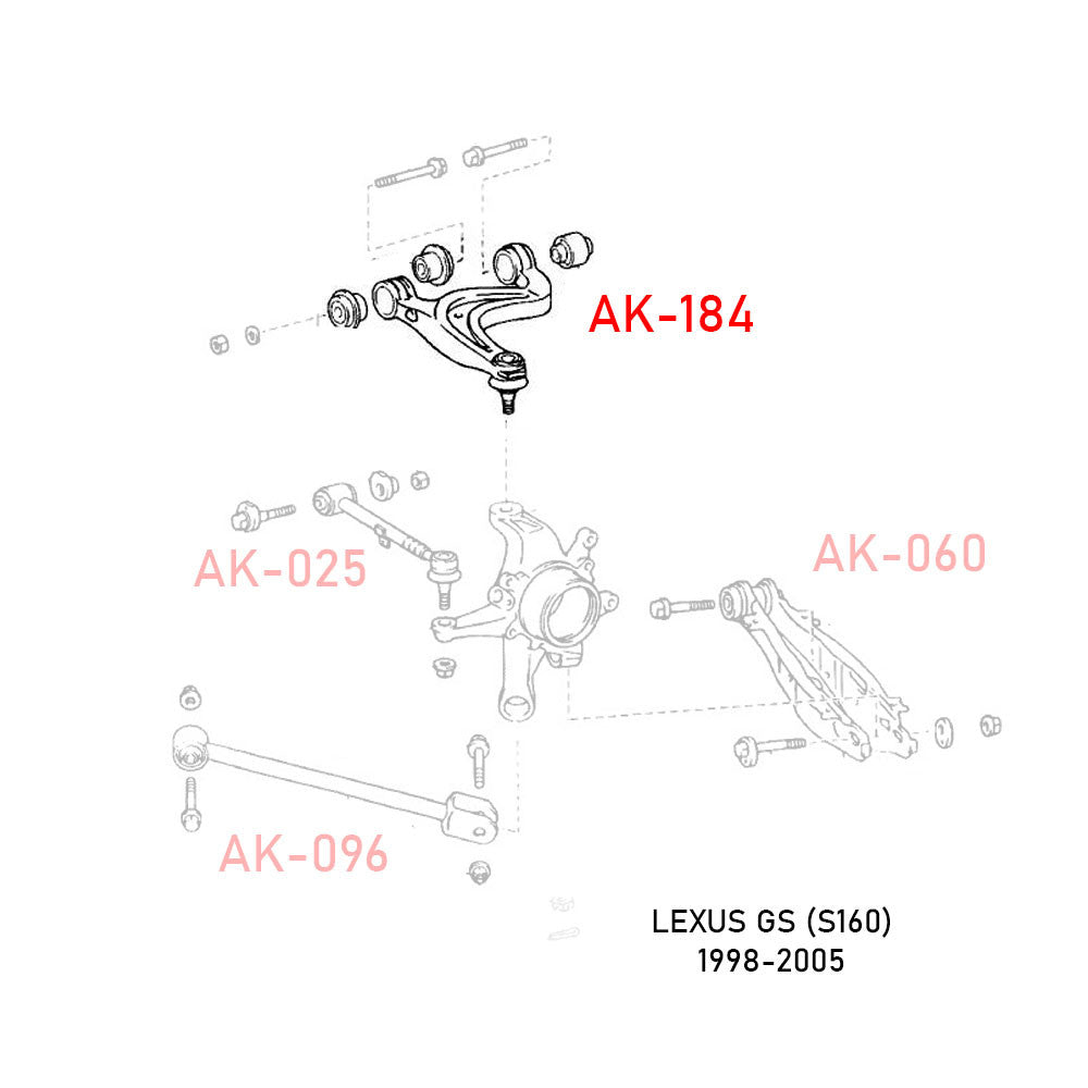 Godspeed Lexus GS (S160) 1998-05 Adjustable Rear Camber Arms With Spherical Bearings