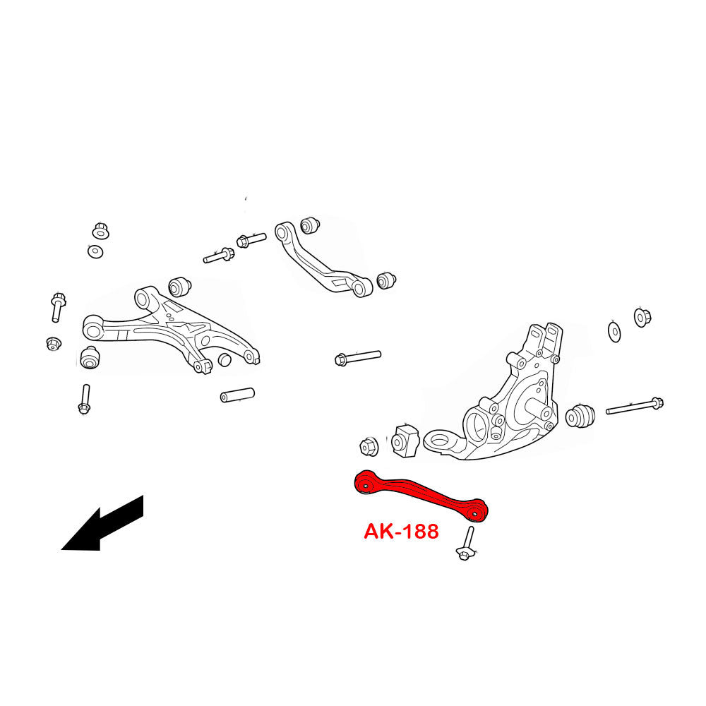 Godspeed Audi A4/A4 Quattro/S4 (B8) 2009-16 Adjustable Rear Toe Arms With Spherical Bearings