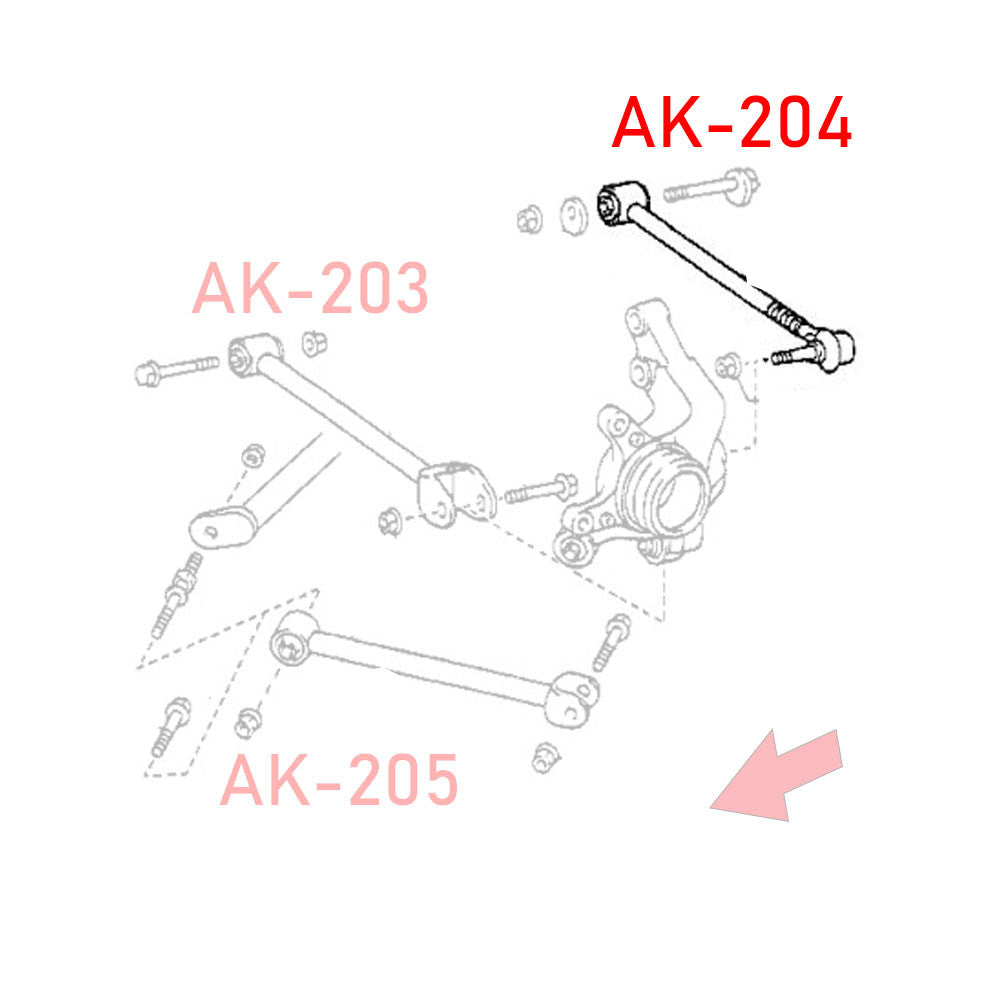 Godspeed Toyota MR2 Spyder (ZW30) 2000-05 Adjustable Rear Traction Rods With Ball Joints