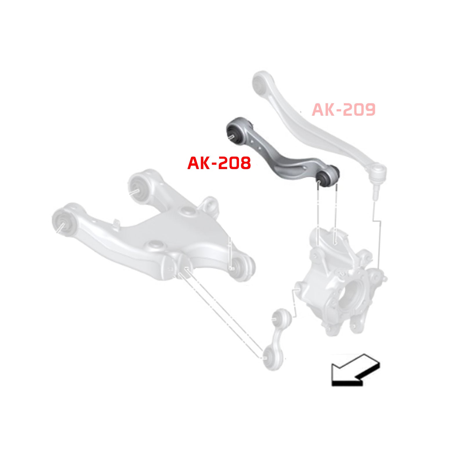 Godspeed BMW 5-Series Sedan (F10) 2011-16 Adjustable Rear Upper Control Arms With Spherical Bearings