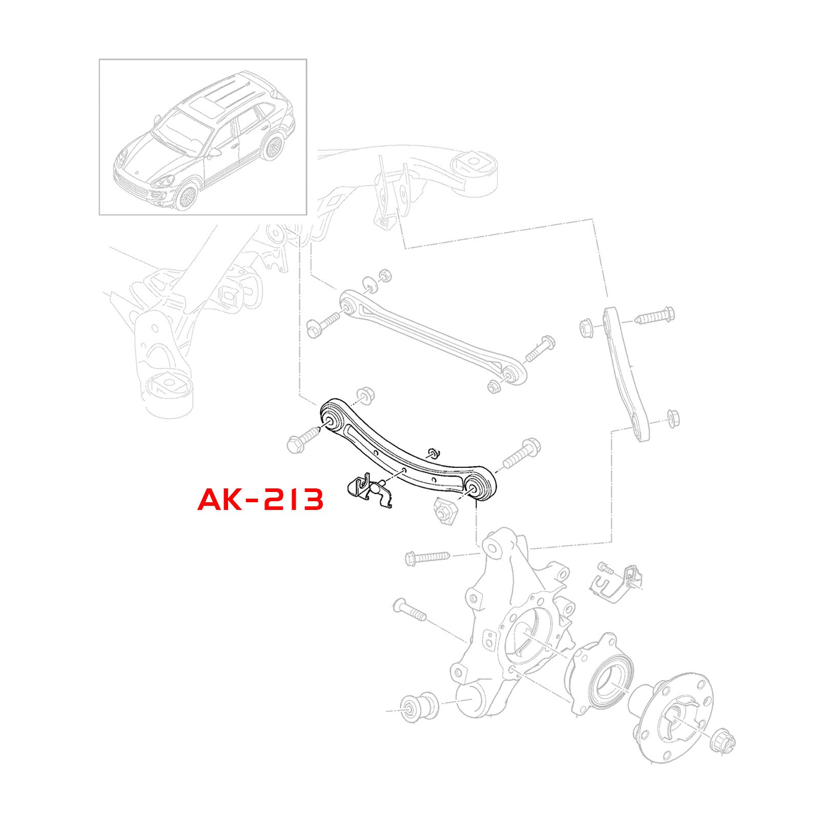 Godspeed Porsche Cayenne (955/958) Adjustable Camber Rear Upper Arms With Spherical Bearing