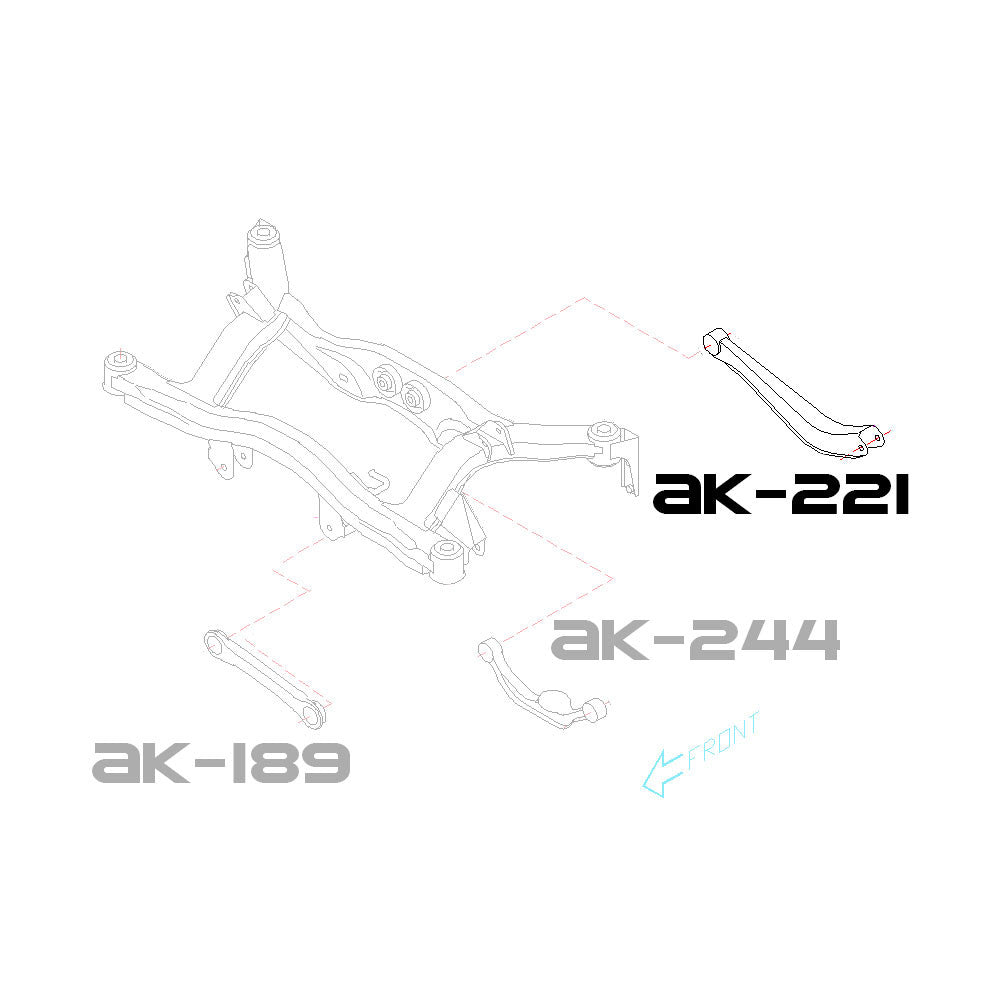 Godspeed Subaru Legacy (BE/BH) 2000-03 Adjustable Rear Arms With Spherical Bearings