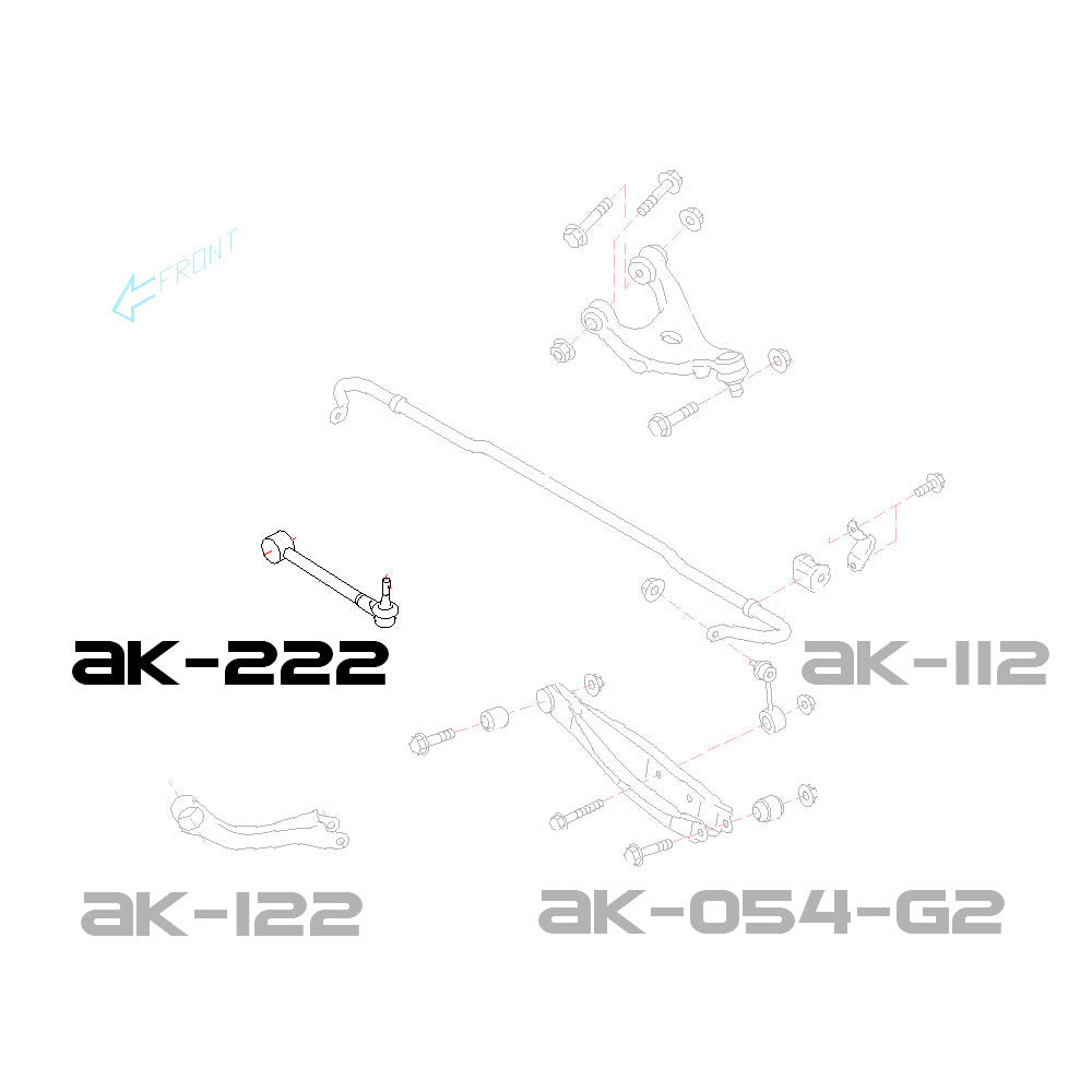 Godspeed Subaru Impreza (GE/GH/GR/GV) All 2008-11 Adjustable Rear Toe Arms