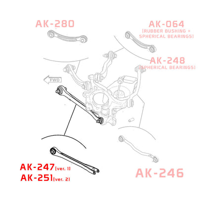 Godspeed Chrysler 300 (LX) 2005-23 Adjustable Arms With Spherical Bearings