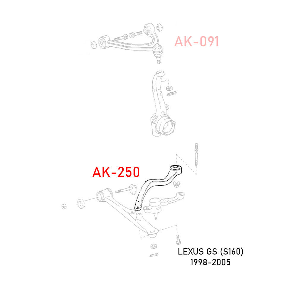 Godspeed Lexus GS (JZS160) 1998-05 Adjustable Front Tension Rods With Spherical Bearings