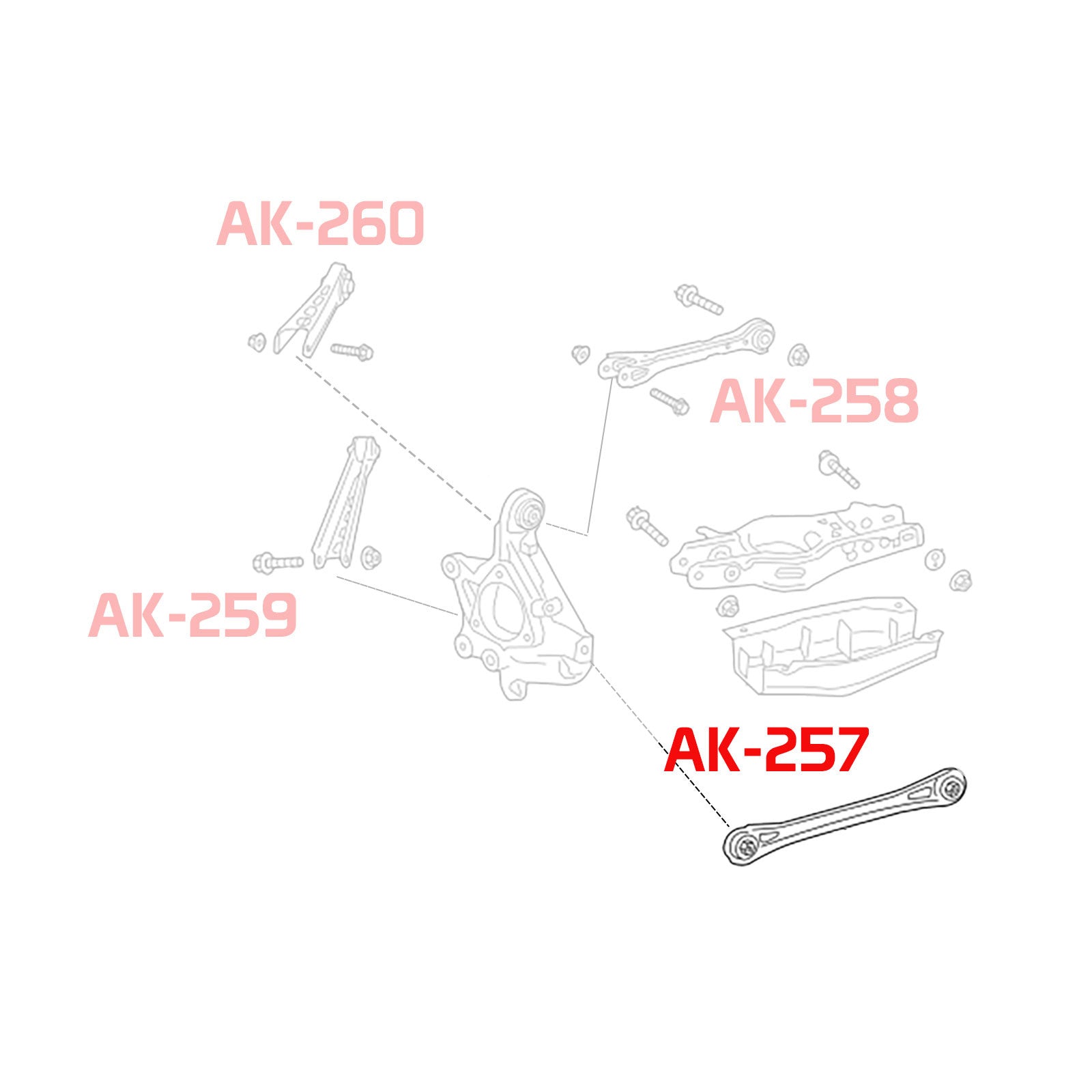 Godspeed Cadillac ATS 2013-19 Adjustable Rear Arms With Spherical Bearings