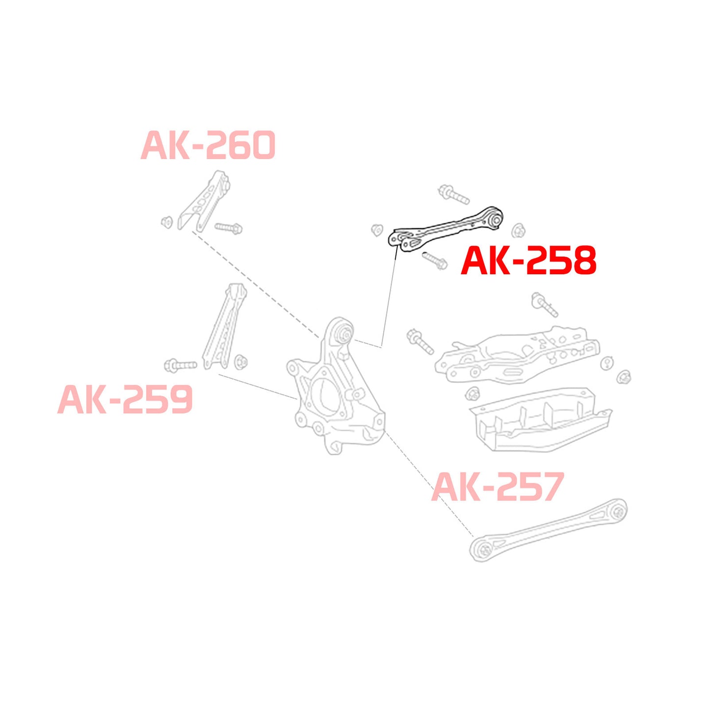 Godspeed Cadillac ATS 2013-19 Adjustable Rear Arms With Spherical Bearings