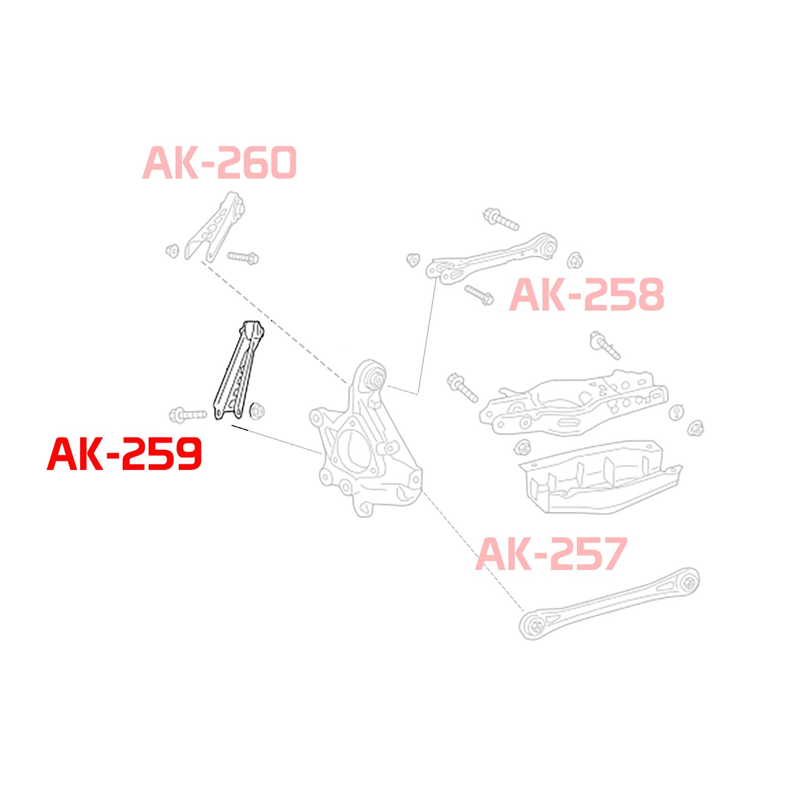 Godspeed Cadillac ATS 2013-19 Adjustable Rear Arms With Spherical Bearings