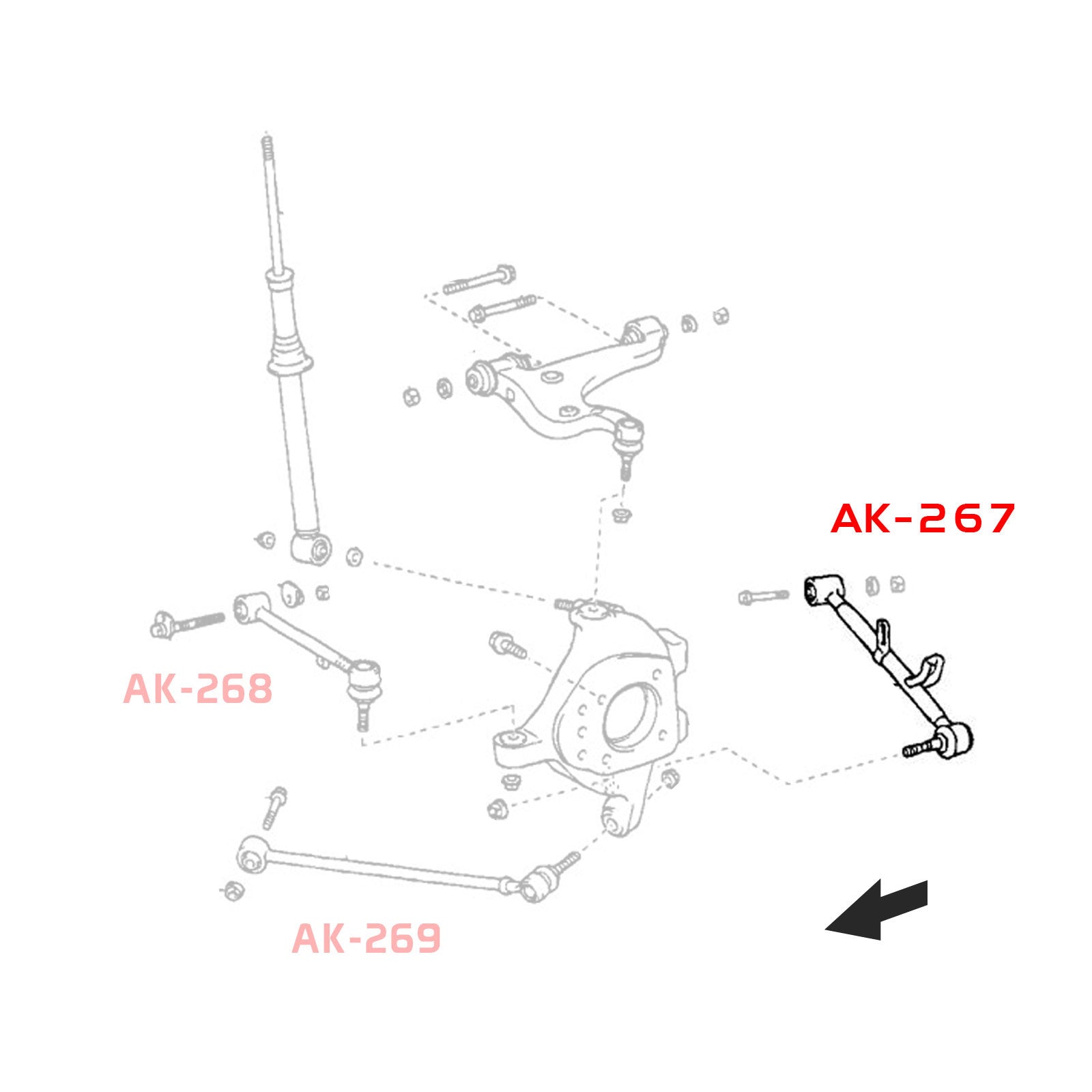 Godspeed Lexus LS430 (XF30) 2001-06 Adjustable Rear Rods/Arms With Spherical Bearings