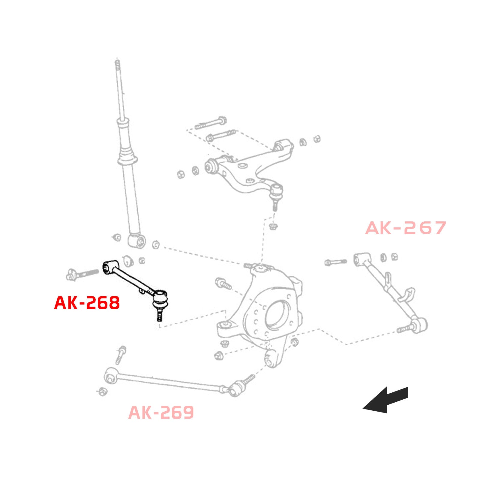 Godspeed Lexus LS430 (XF30) 2001-06 Adjustable Rear Rods/Arms With Spherical Bearings