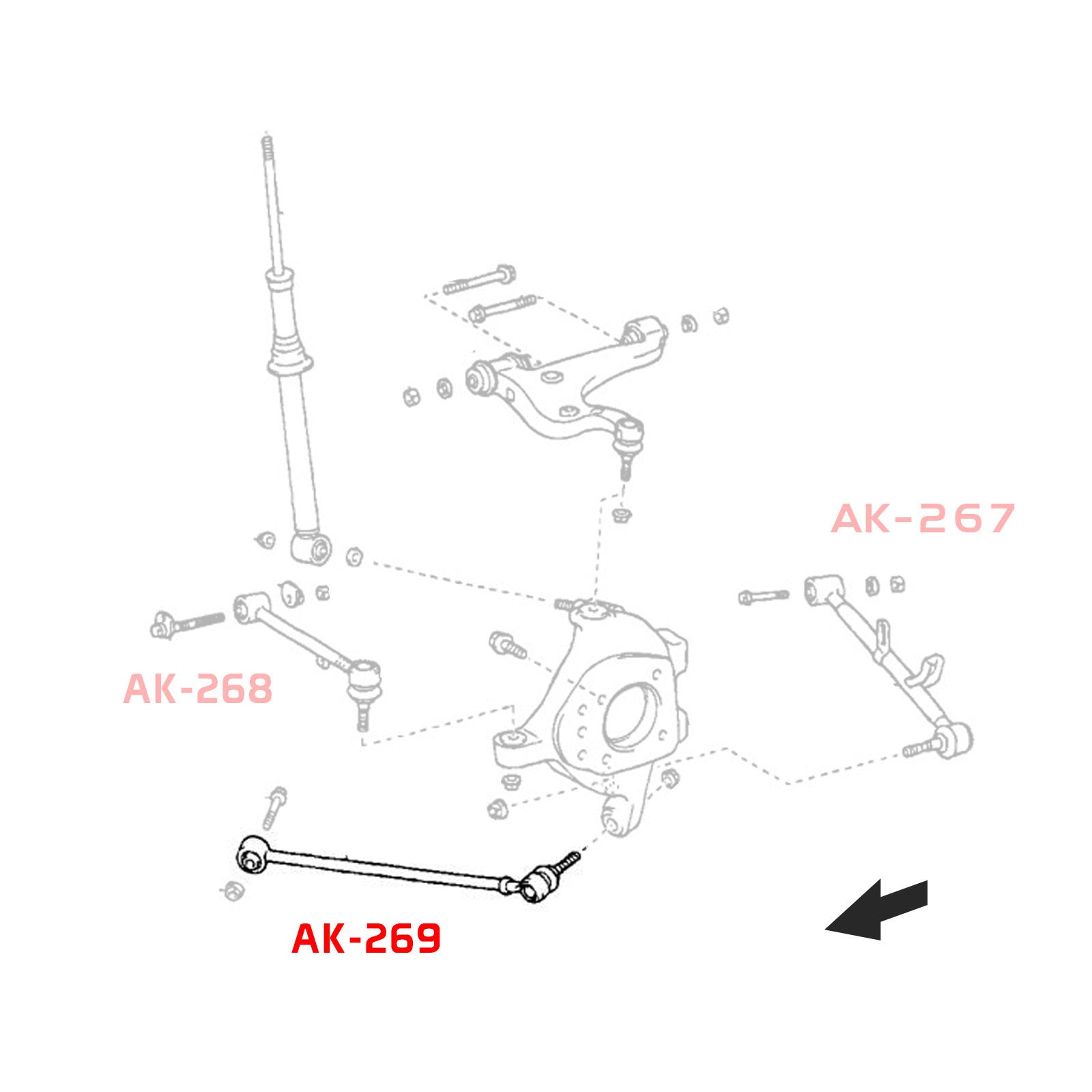 Godspeed Lexus LS430 (XF30) 2001-06 Adjustable Rear Rods/Arms With Spherical Bearings