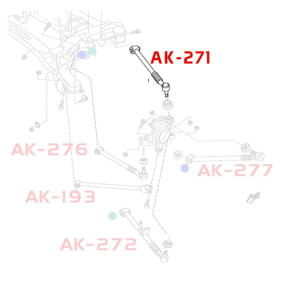 Godspeed Mazda RX-8 (FE) 2004-11 Adjustable Front/Rear Arms With Spherical Bearings