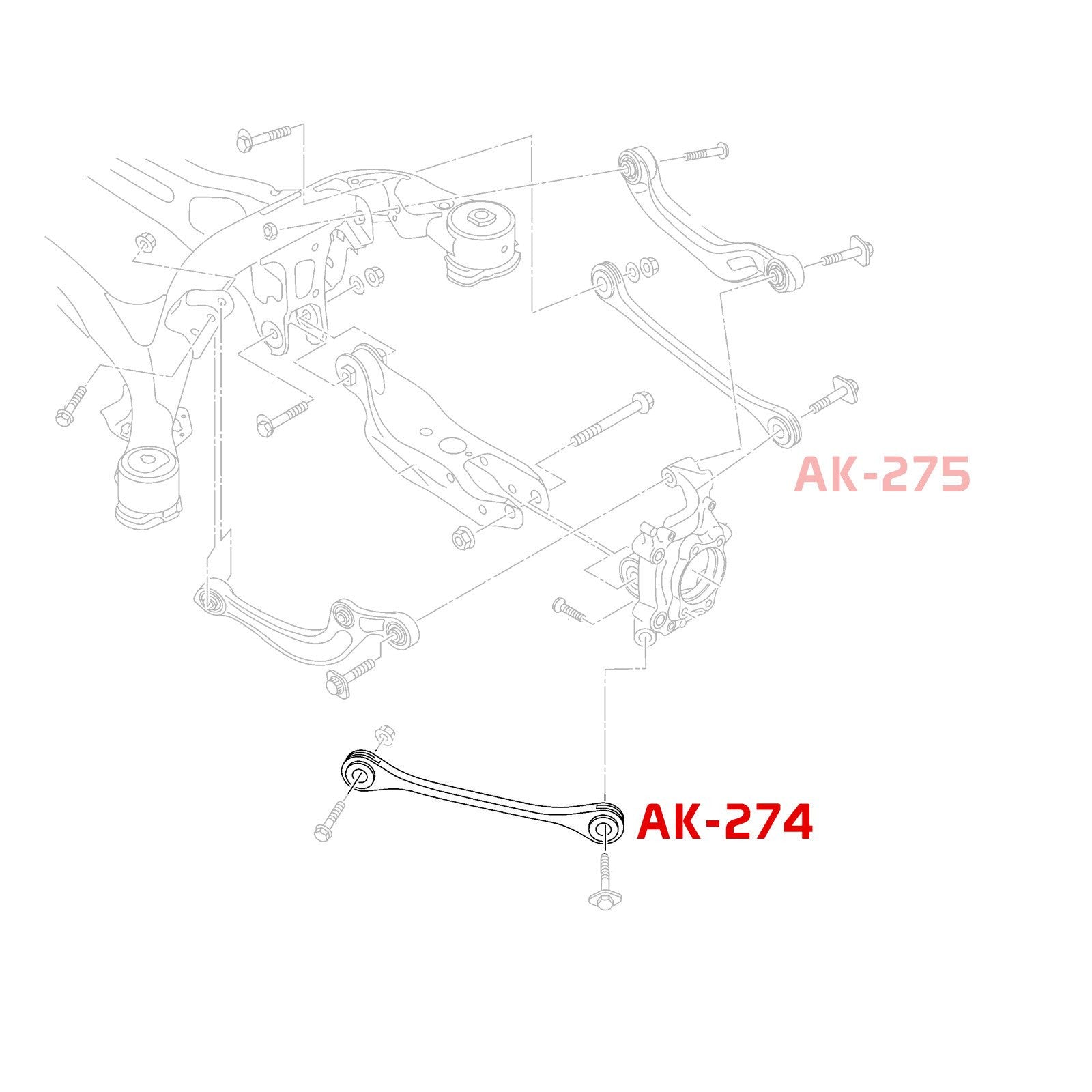 Godspeed Audi A4/A4 Quattro/S4 (B9/8W) 2016-23 Adjustable Rear Forward Toe Arms With Spherical Bearings