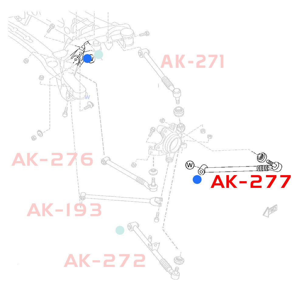 Godspeed Mazda RX-8 (FE) 2004-11 Adjustable Front/Rear Arms With Spherical Bearings