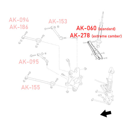 Godspeed Lexus IS250/IS350 (XE20) 2006-13 Adjustable Rear Lower Control Arms