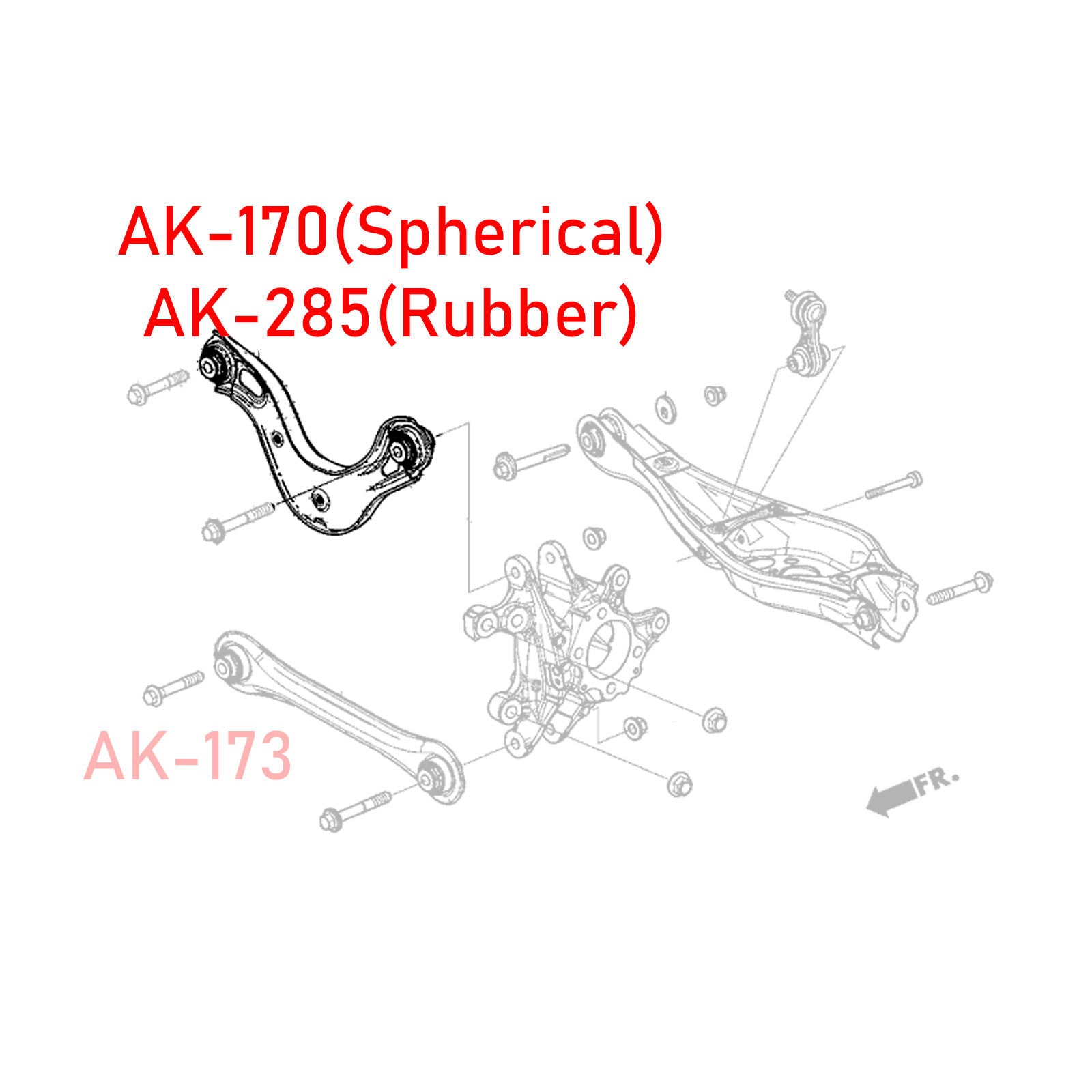 Godspeed Honda Civic (FC/FK) 2016-21 Rear Adjustable Camber Arms With Spherical/Urethane Bushings