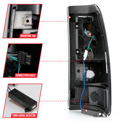ANZO 1999-2000 Cadillac Escalade LED Taillights Black Housing Smoke Lens Pair 311345 311345 User 4
