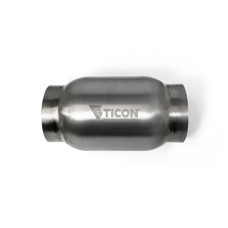 Ticon Industries 3.5in Inlet/Outlet 5in Body x 12in OAL Titanium Bullet Resonator 115-08923-0006