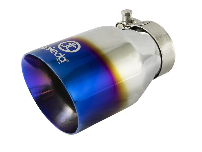 aFe Takeda 2-1/2in to 3in SS-304 Cat-Back Exhaust w/ Blue Flame Tips 13-17 Hyundai Veloster L4-1.6L 49-37018-L 49-37018-L Photo - Close Up