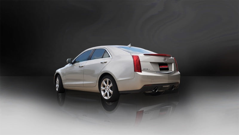 Corsa Performance 13-14 Cadillac ATS Sedan 2.0L A/T Black Sport Dual Rear Cat-Back 14888BLK Photo - Mounted