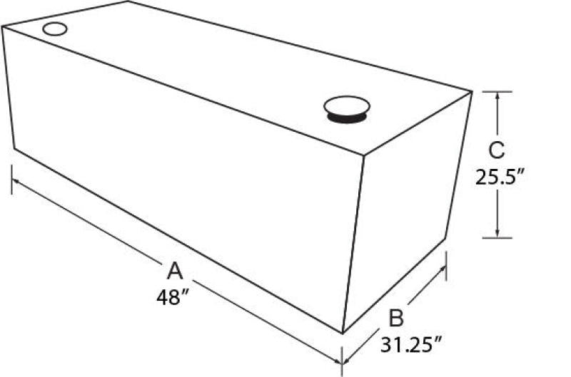 Tradesman Aluminum L-Shape Liquid Storage Tank Combo (48in. / 80 Gallon Capacity) - Brite 3290