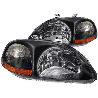 Anzo 1996-1998 Honda Civic Crystal Headlights Black 121067 Photo - Primary